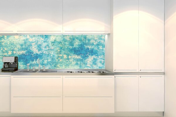 Konyhai fotótapéta - kék betonfal 180 x 60 cm