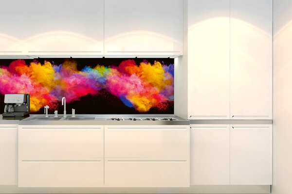 Konyhai fotótapéta - színes porrobbanás 180 x 60 cm