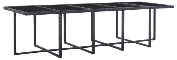 15 részes fekete polyrattan kültéri étkezőszett párnákkal