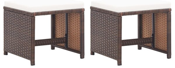 2 db barna polyrattan kerti ülőke párnával