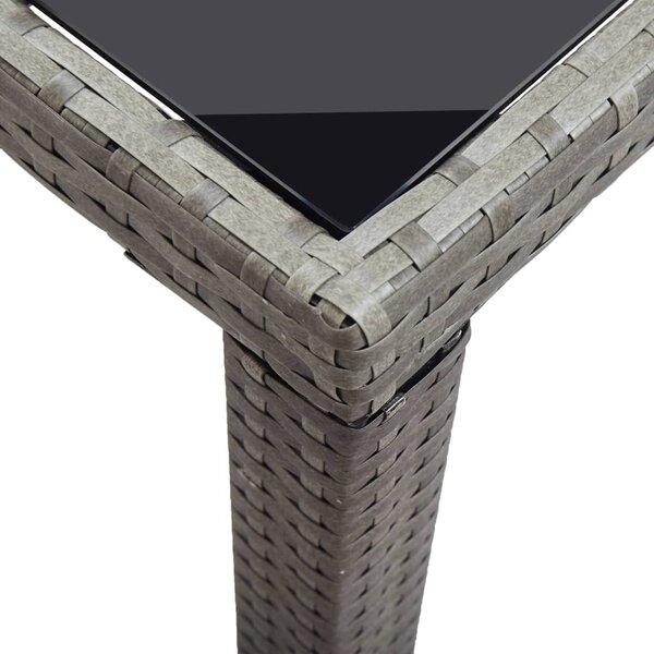 Antracitszürke polyrattan kerti asztal 123 x 60 x 74 cm