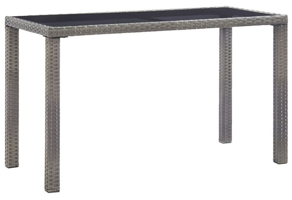 Antracitszürke polyrattan kerti asztal 123 x 60 x 74 cm
