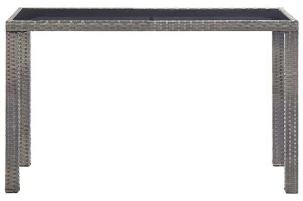 Antracitszürke polyrattan kerti asztal 123 x 60 x 74 cm