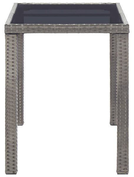 Antracitszürke polyrattan kerti asztal 123 x 60 x 74 cm
