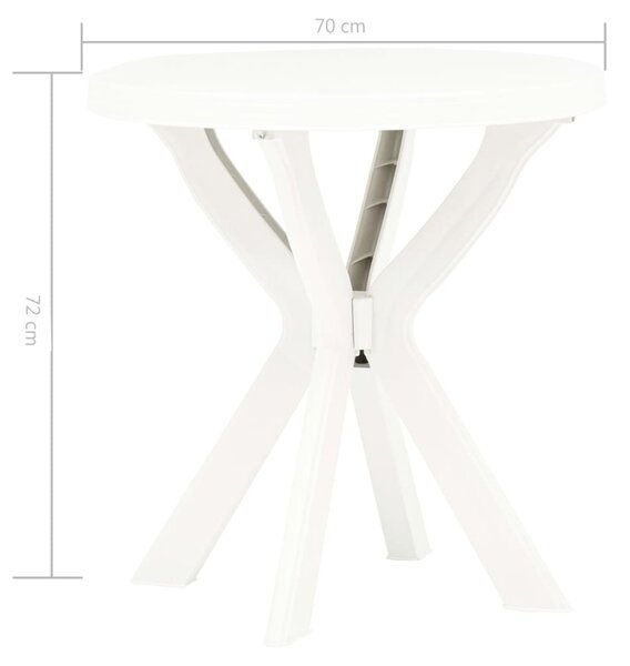 Fehér műanyag bisztróasztal Ø70 cm