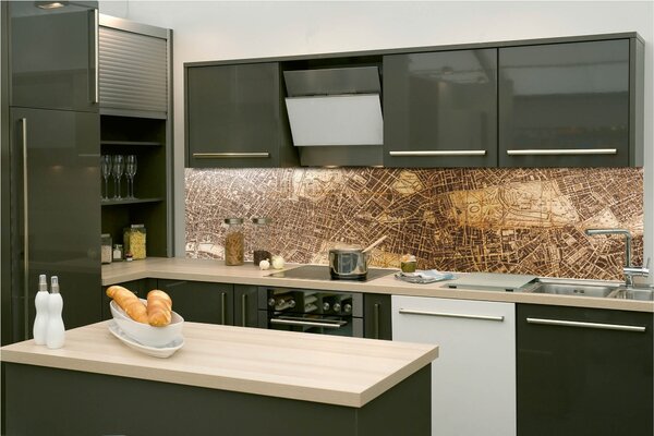 Konyhai fotótapéta - régi szüreti térkép ii. 260 x 60 cm
