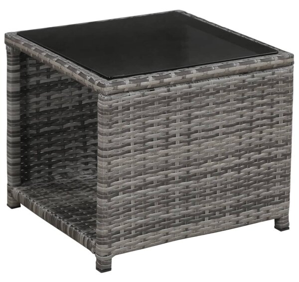 VidaXL 3 darabos szürke polyrattan bisztrószett párnákkal
