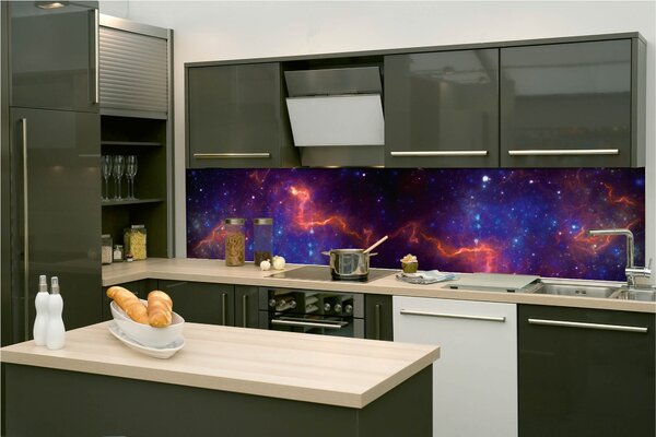 Konyhai fotótapéta - színes galaxis 260 x 60 cm