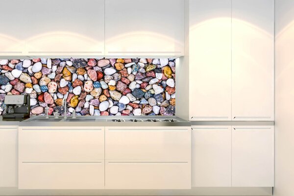 Konyhai fotótapéta - színes kavicsok 180 x 60 cm