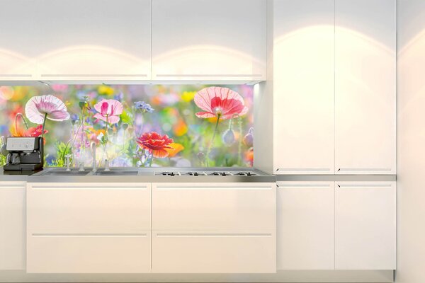 Konyhai fotótapéta - nyári színes rét 180 x 60 cm