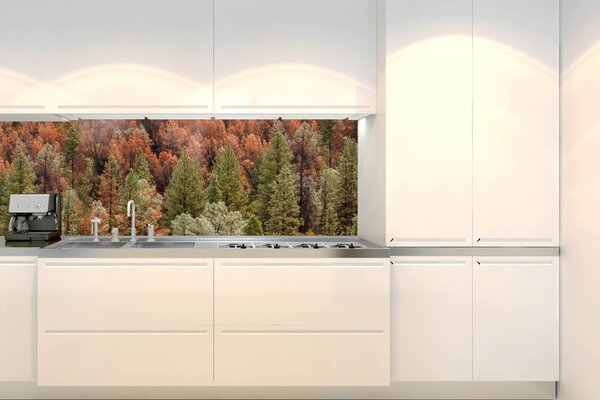 Konyhai fotótapéta - színes fenyőliget 180 x 60 cm