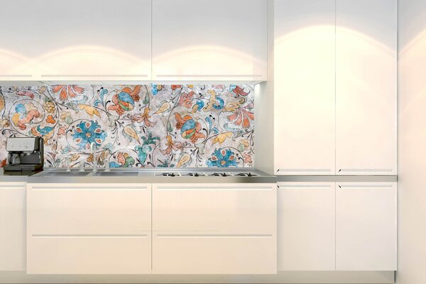 Konyhai fotótapéta - virágos olasz freskó 180 x 60 cm