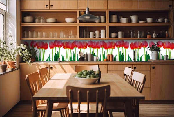 Konyhai fotótapéta - tulipánok 420 x 60 cm