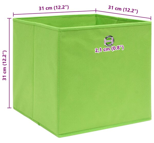 10 db zöld szövet tárolódoboz 32 x 32 x 32 cm
