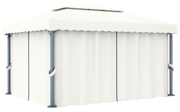 Krémfehér alumíniumpavilon függönnyel 4 x 3 m
