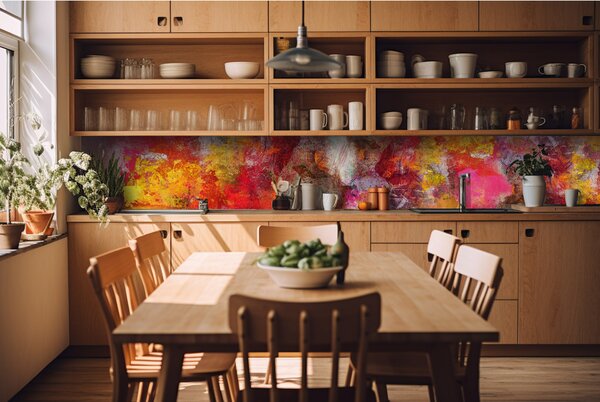 Konyhai fotótapéta - absztrakt fal 420 x 60 cm
