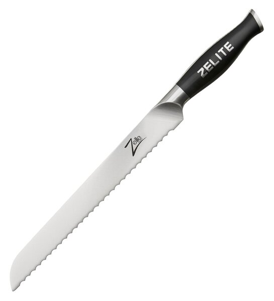 Zelite Infinity by Klarstein Comfort Pro, 10" kenyérvágó kés, 56 HRC, fogazott él, rozsdamentes acél