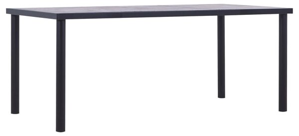 Fekete és betonszürke MDF étkezőasztal 180 x 90 x 75 cm