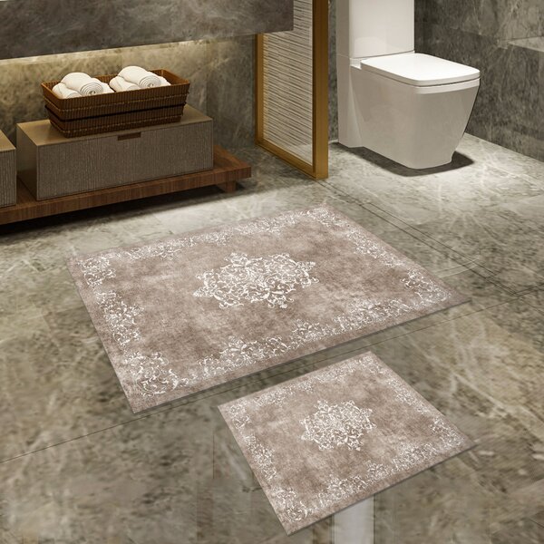 510616 Fürdőszoba szőnyeg szett (2 darab) Bézs fehér