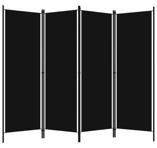 Fekete 4 paneles paraván 200 x 180 cm