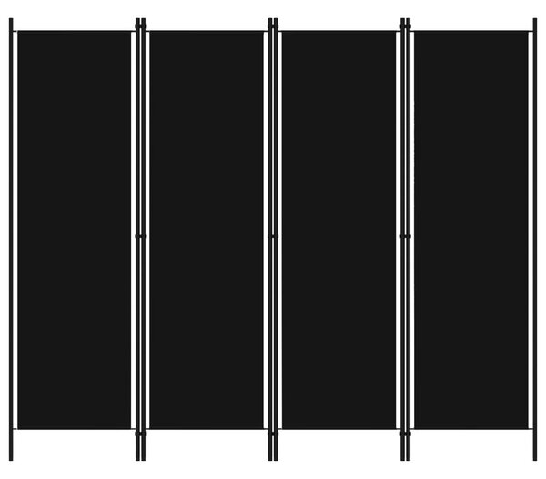 Fekete 4 paneles paraván 200 x 180 cm