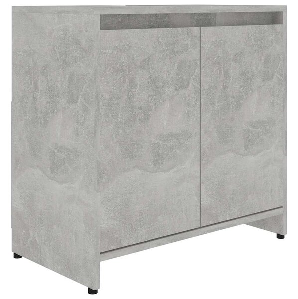 Betonszürke szerelt fa fürdőszobaszekrény 60 x 33 x 61 cm