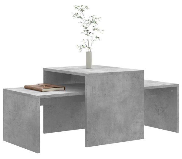 Betonszürke szerelt fa dohányzóasztal szett 100 x 48 x 40 cm