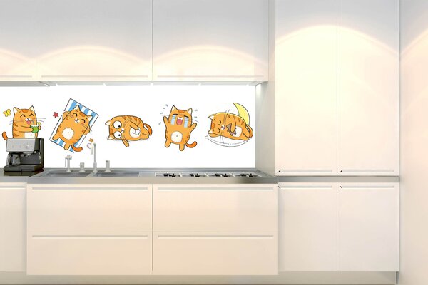 Konyhai fotótapéta - macska érzelmek 180 x 60 cm