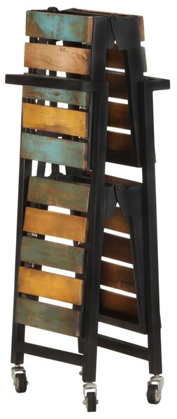Tömör újrahasznosított fa zsúrkocsi 87 x 36 x 81 cm