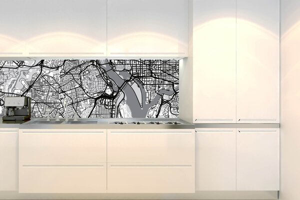Konyhai fotótapéta - washington d.c. térképe 180 x 60 cm