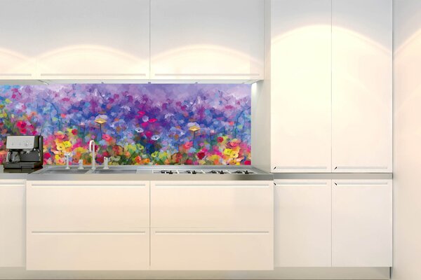 Konyhai fotótapéta - színes virágfestmény 180 x 60 cm