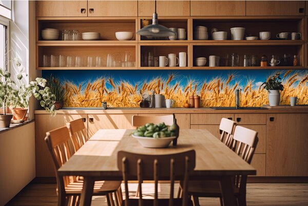Konyhai fotótapéta - búzamező 420 x 60 cm