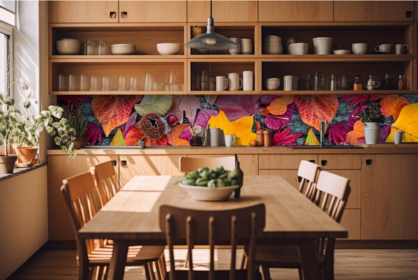 Konyhai fotótapéta - őszi levelek 420 x 60 cm
