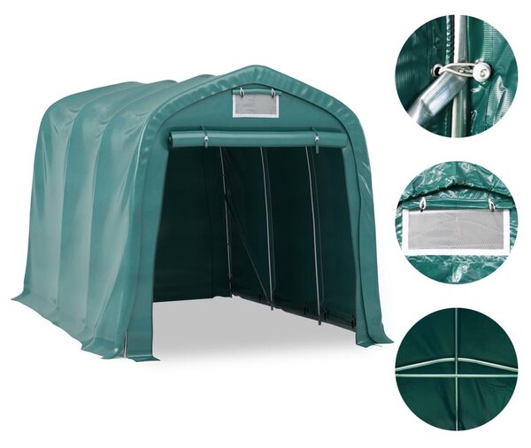Zöld PVC sátorgarázs 2,4 x 3,6 m