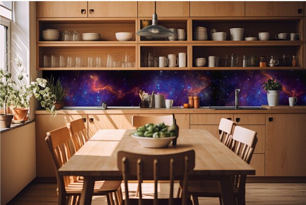 Konyhai fotótapéta - színes galaxis 420 x 60 cm