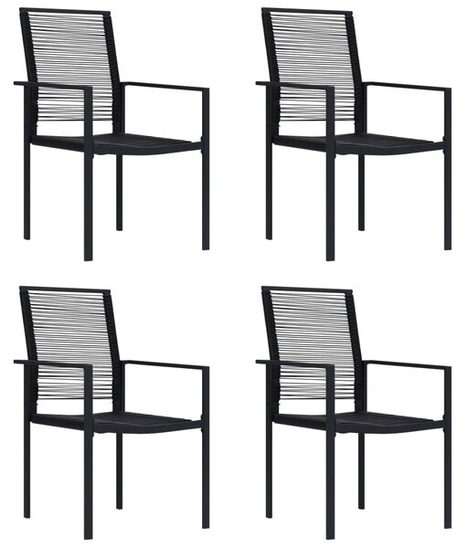 4 db fekete PVC rattan kerti szék