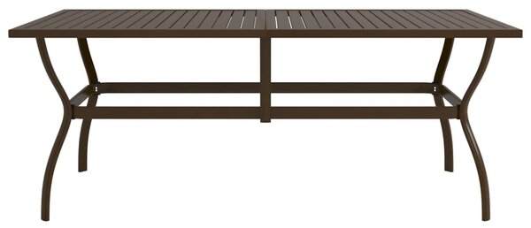 Barna acél kerti asztal 190 x 80 x 72 cm