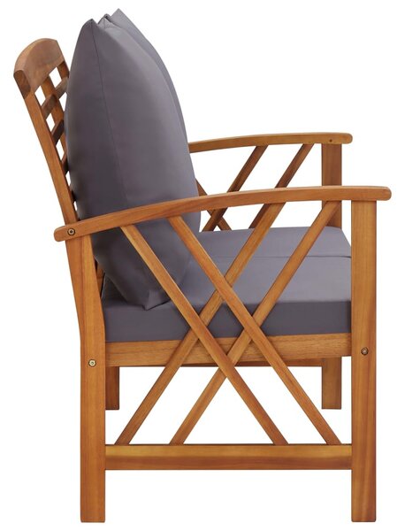 Tömör akácfa kerti pad párnákkal 119 cm