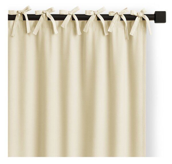 Elefántcsont színű dimout (részleges sötétítő) függöny 140x250 cm Carli Tie – Restilo