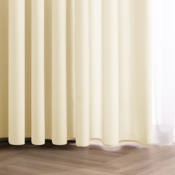 Elefántcsont színű dimout (részleges sötétítő) függöny 140x250 cm Carli Tie – Restilo