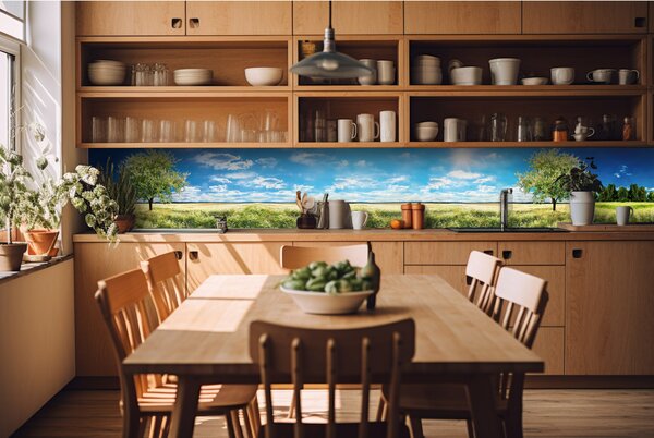 Konyhai fotótapéta - fa a réten 420 x 60 cm