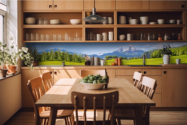 Konyhai fotótapéta - alpesi kilátás 420 x 60 cm