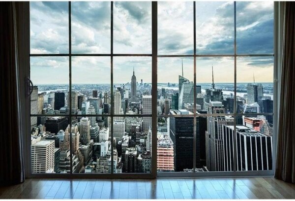 Nem szőtt fotótapéta kilátás manhattanre az ablakból 375 x 250 cm