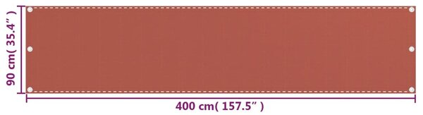 Terrakotta HDPE erkélyparaván 90 x 400 cm