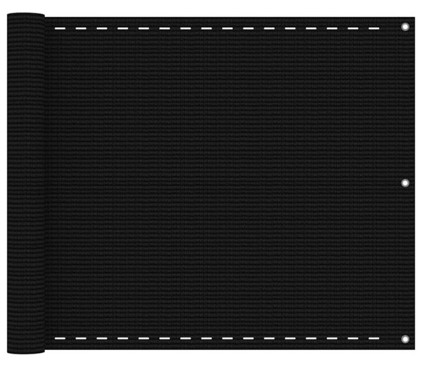 Fekete HDPE erkélytakaró 75 x 400 cm