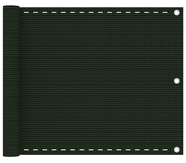 Sötétzöld HDPE erkélytakaró 75 x 300 cm