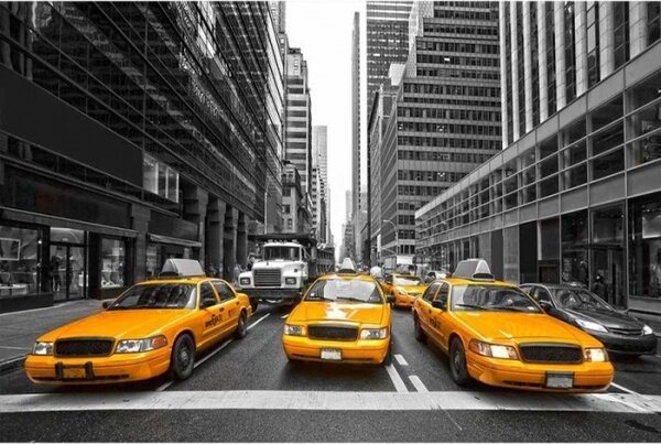 Nem szőtt fotótapéta taxi a városban 375 x 250 cm
