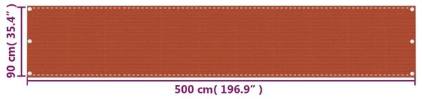 Narancssárga HDPE erkélyparaván 90 x 500 cm