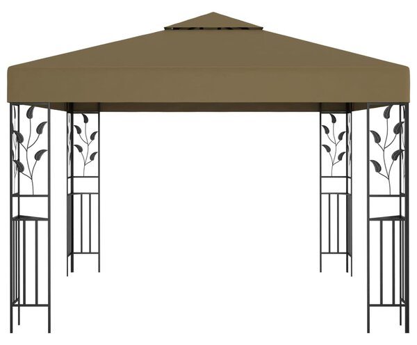 Tópszínű pavilon LED fényfüzérrel 3 x 3 m