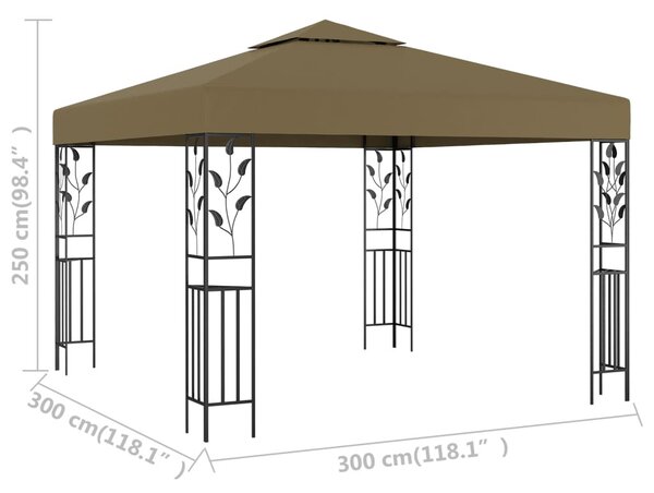 Tópszínű pavilon 3 x 3 m 180 g/m²